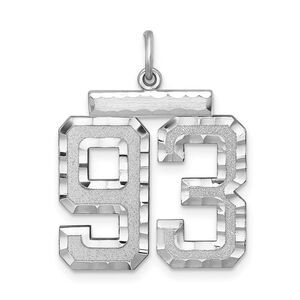 Sterling Silver, Varsity Collection, Large D/C Pendant, Number 93